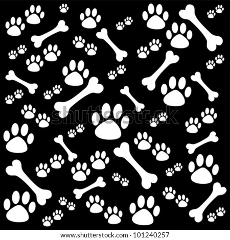 Free Vector Converter on Stock Vector Background With Dog Paw Print And Bone Vector