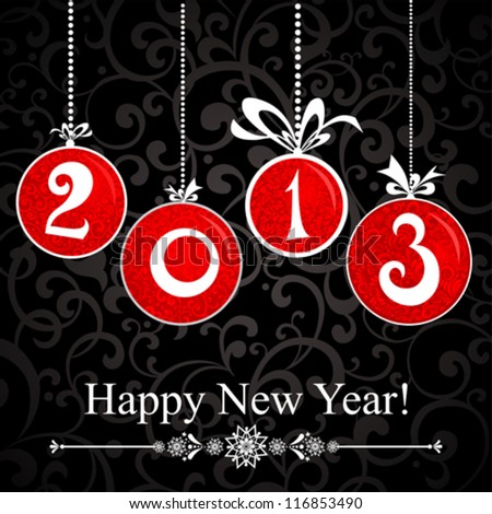 2013 Happy New Year Greeting Card Or Background. Vector Illustration - 116853490 : Shutterstock