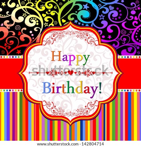 Birthday card. Celebration background with Birthday tag.  illustration