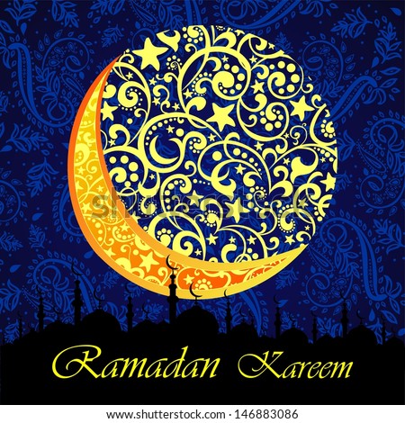 Ramadan greetings in Arabic script An Islamic greeting card for holy month of Ramadan Kareem Illustration Ramadan greetings in Arabic script An Islamic greeting card for holy month of Ramadan Kareem Illustration