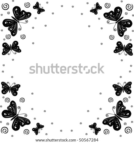 Wooden photo frames with flowers and butterfly | Stock Vector ...