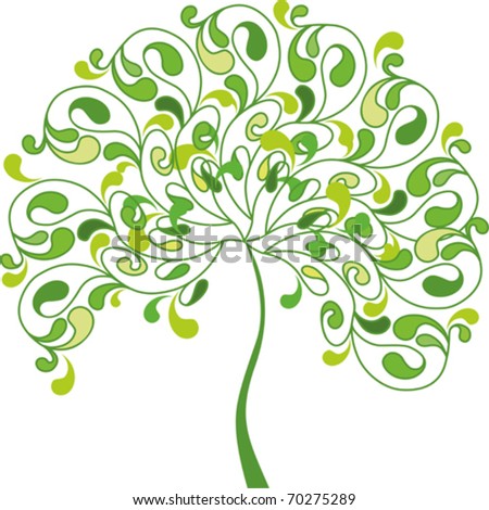 Summer Tree Stock Vector Illustration 70275289 : Shutterstock