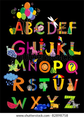 Logo Design  Alphabets on Alphabet Design In A Colorful Style  Stock Vector 82898758