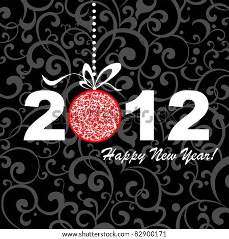 Latest Trends Logo Design 2012 on 2012 Happy New Year Greeting Card Or Background  Vector Illustration