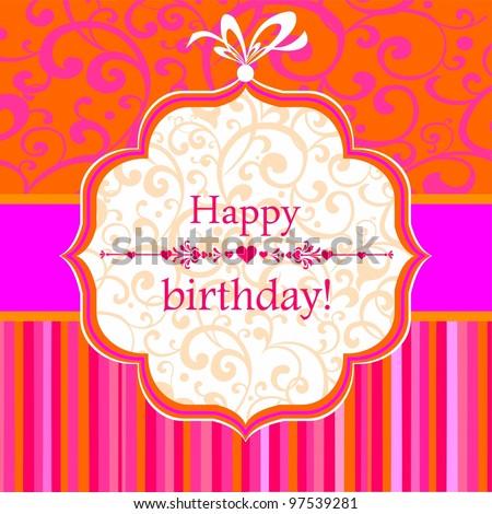 Birthday card. Celebration background with Birthday tag. illustration