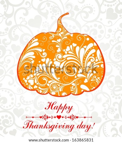 Happy Thanksgiving Day card.  illustration