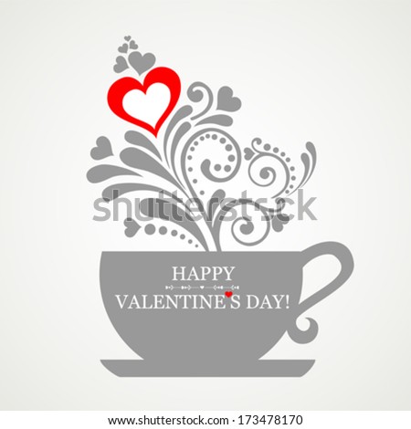 Happy Valentine's Day. Restaurant Menu Card Design. Menu Template on Valentine`s Day. Vector illustration  - stock vector