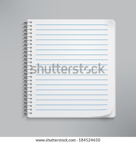 Blank realistic spiral notebook isolated on white