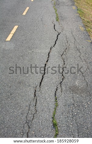 Hole on damage road way asphalt