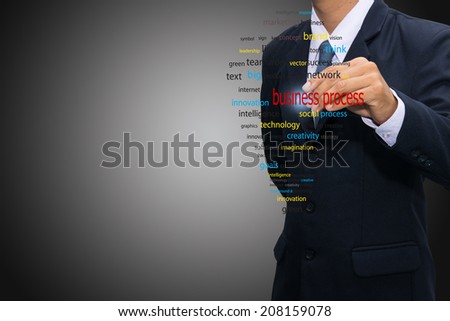business man writing concept of business process