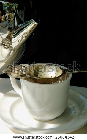 Tea cup on the table in tea room