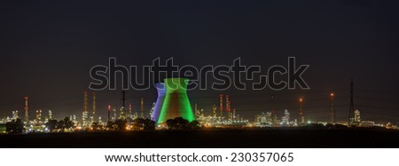 Industrial Refineries at  night in Haifa HDR
