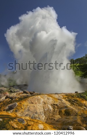 Eruption of a geyser \