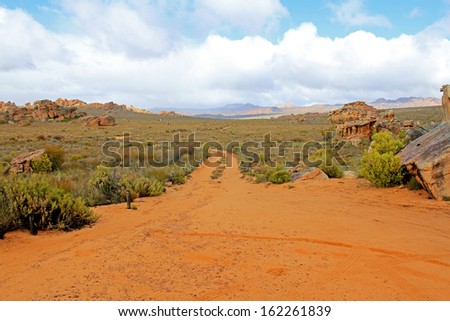 the path, road in the Cederberg, South Africa.