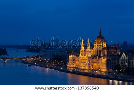 House of parliament Budapest at dusk
