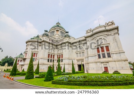 The Ananta Samakhom Throne Hall , a former reception hall within Dusit Palace in Bangkok, Thailand.