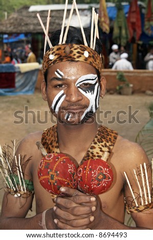 Man in tribal dress from North East of India