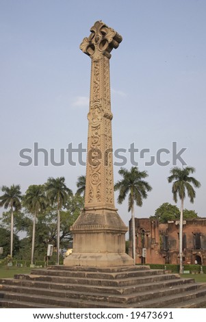 Old British Residency in Lucknow, India. Memorial to those who died in the siege of Lucknow during the Indian Mutiny of 1857.