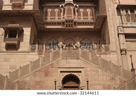 Entrance to palace inside Junagarh Fort Bikaner, Rajasthan, India