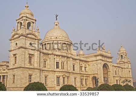 Victoria Memorial in Kolkata, India. Built as a monument to Queen Victoria of Great Britain, now a museum.