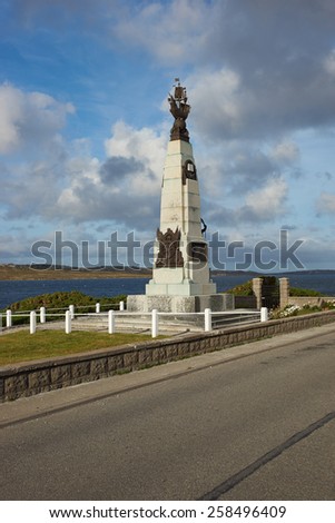 Memorial in Stanley, capital of the Falkland Islands, to the First World War naval battle fought on 8 December 1914 between of the United Kingdom and Germany.