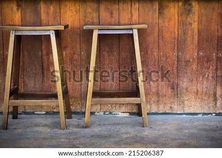 Chair on street - wood background