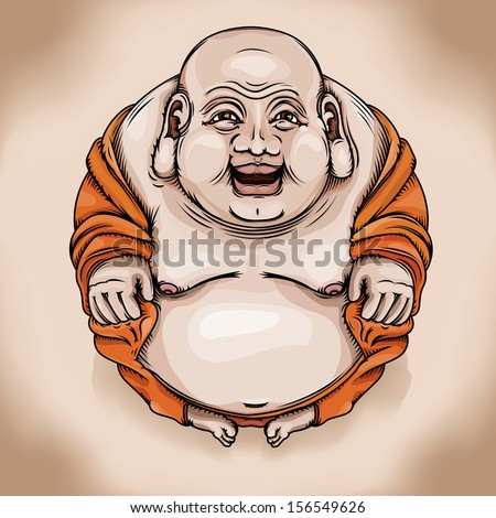 Vector drawing of a Happy Buddha Happy Buddha Easy to edit layers meshes used in the background layer No meshes or gradients used on Buddha Vector drawing of a Happy Buddha Happy Buddha Easy to edit layers meshes used in the background layer No meshes or gradients used on Buddha