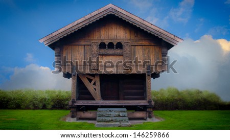 Stabbur, a Norwegian traditional food storage house