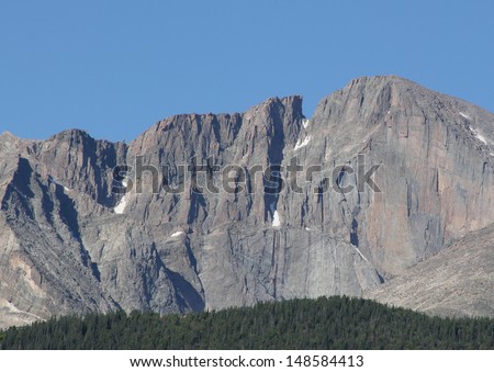 Rocky Mountains The splendid Rocky Mountains.  Above the Rocky Mountains is brilliant blue sky and below the mountain range is deep forest.