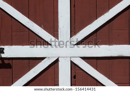 Barn door with white trim wide