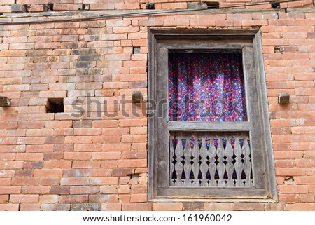 Traditional window with curtain