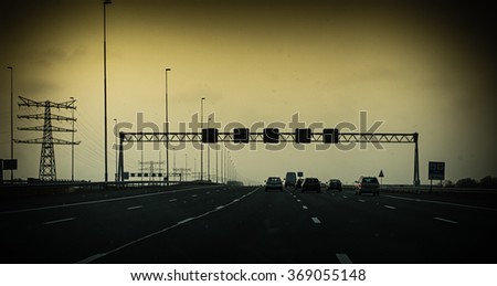 European Highway at dusk