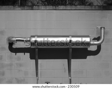 Metal exhaust on wall