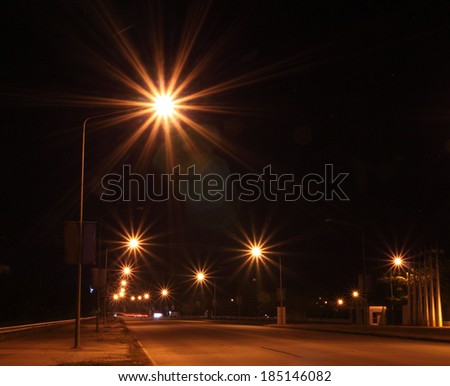 Road night  light trails