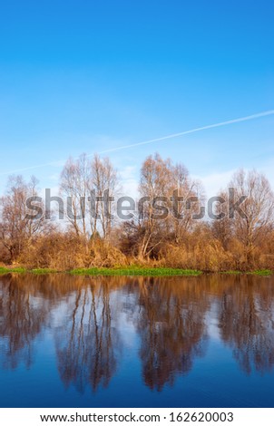 River landscape in autumn/River landscape/River landscape