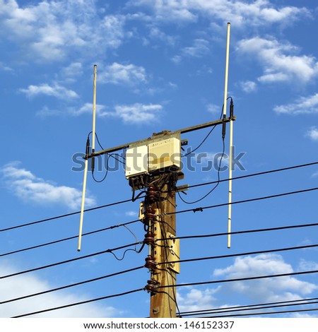 Telephone equipment on the pole