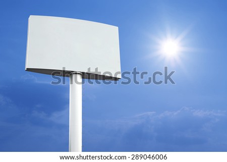 blank billboard for advertisement with beautiful sunlight background