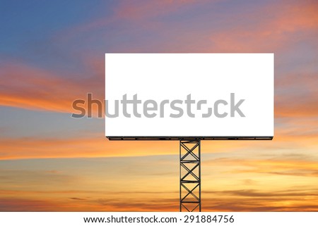 blank billboard for advertisement with beautiful twilight background