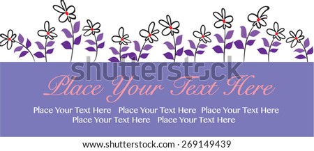 purple background banner with flower