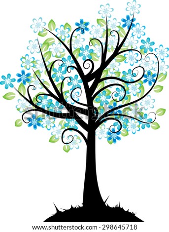 Vector Flower Tree - 298645718 : Shutterstock