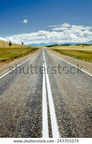 Straight road goes to horizon