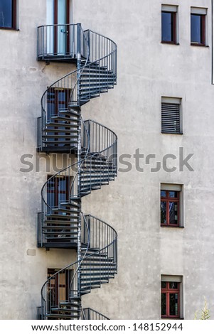Detail of fire escape stairs