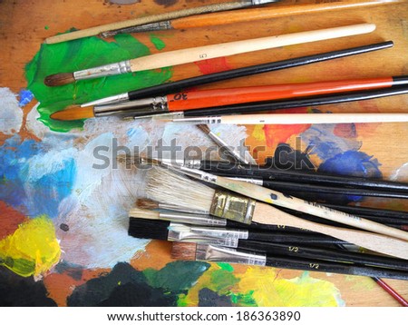 Brushes for painting, background