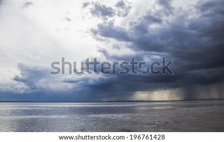 Stormy weather over Salt Lake of Turkey