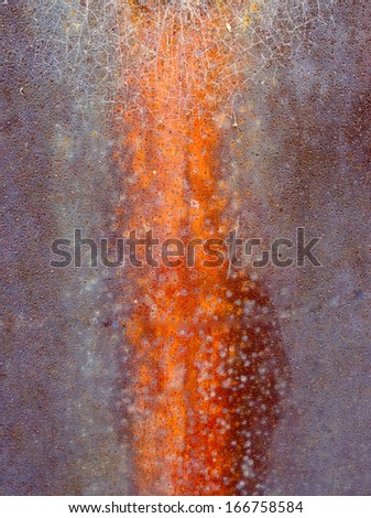 close up of pitted metal with rusted and veined corrosion