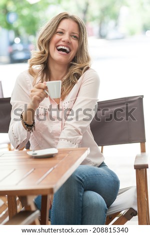 beautiful woman drinking coffee
