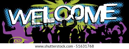 Fun Welcome Party Illustration Vector - 51631768 : Shutterstock