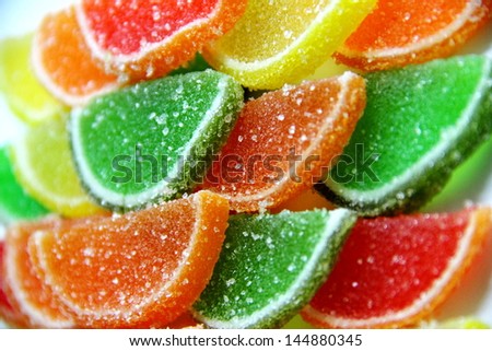 Colorful fruit jellies