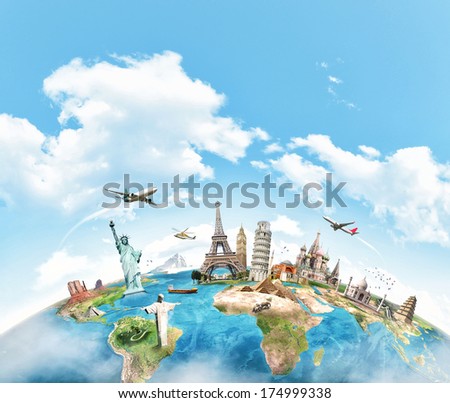 Travel the world monument concept