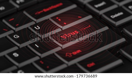 computer virus from internet, with message on enter key of